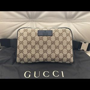 Gucci GG Canvas Zip Top Belt Bag Style 449174